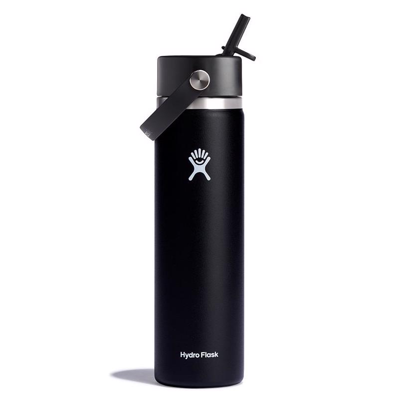Hydro Flask 24 oz Black Water Bottle w/ Flex Straw Cap