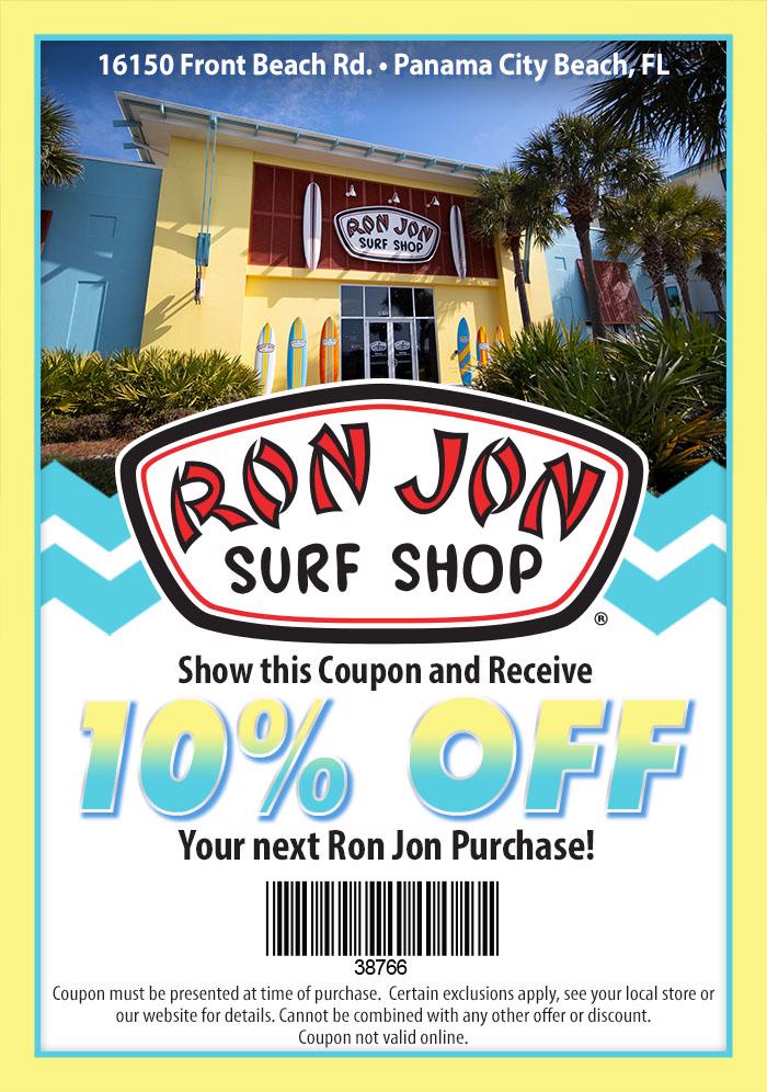 10% discount at Ron Jon Panama City Beach store
