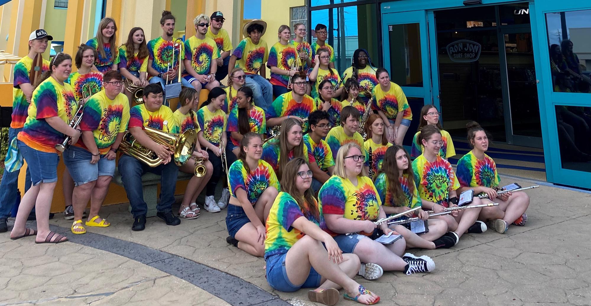 Photo of school band after their performance at the Ron Jon in Cocoa Beach