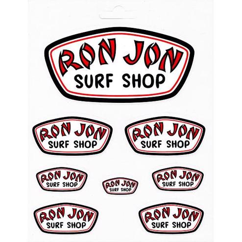 SHEET OF 6  RON JON SURF SHOP STICKER DECAL 