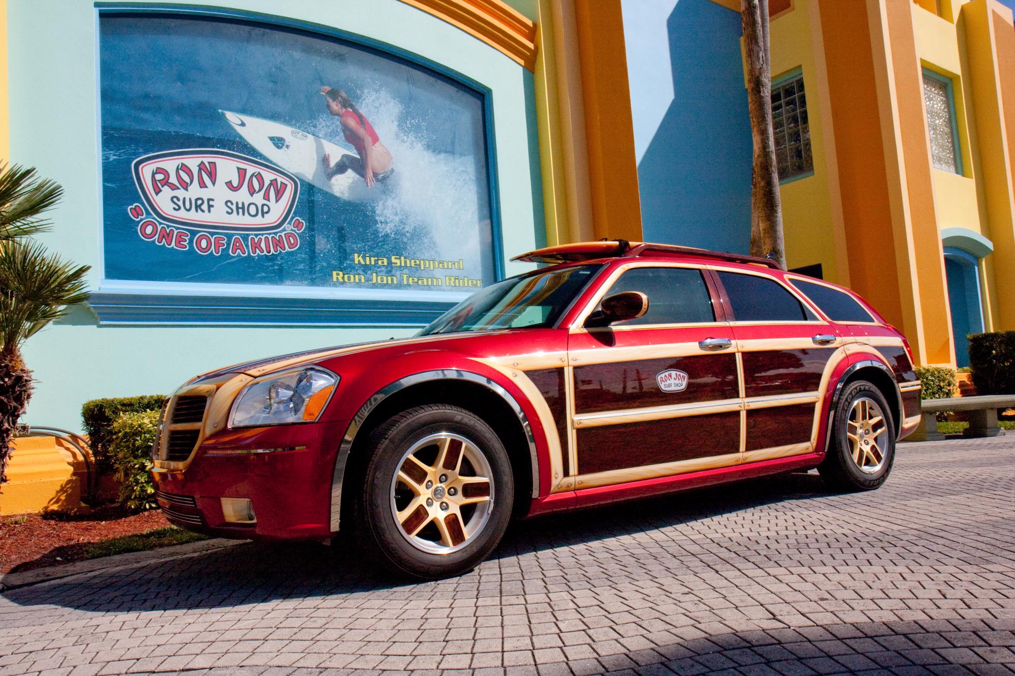 Photo of Woody Magnum car in front of the Ron Jon Cocoa Beach