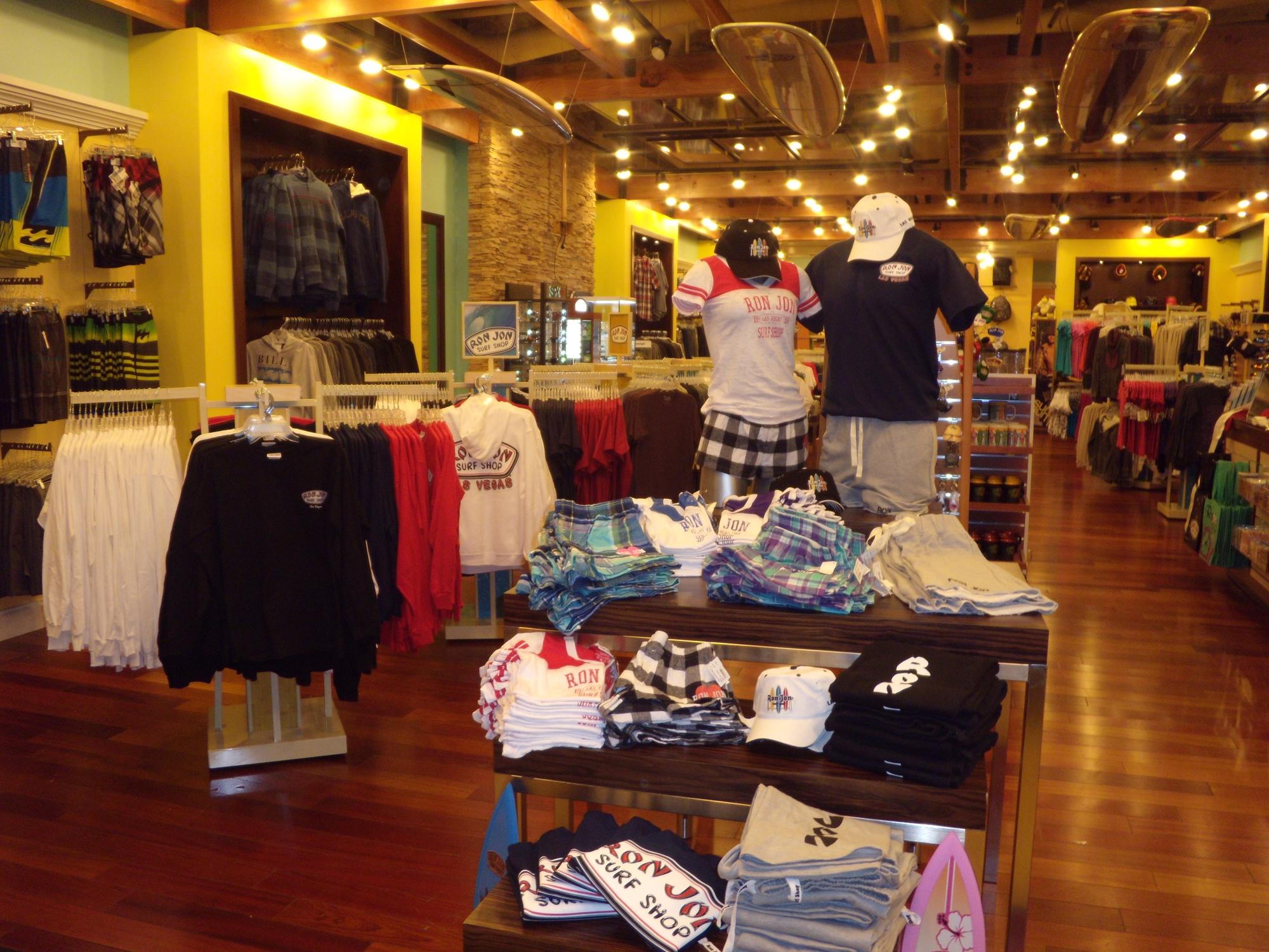 Photo of t-shirt table inside the Las Vegas store