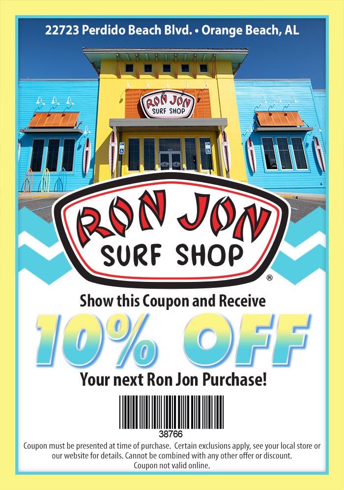 10% coupon for the Orange Beach store