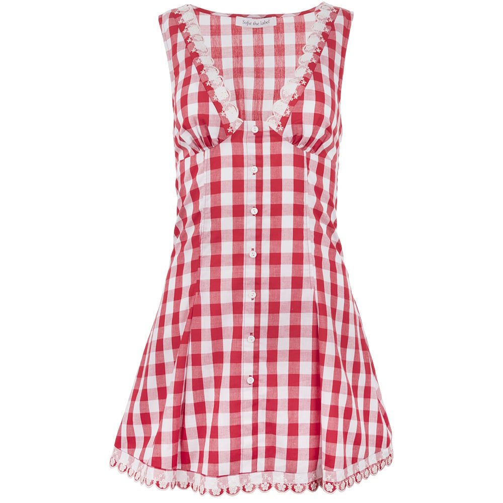 red and white checkered mini dress Dasha Mini Dress | Red Check | Womens