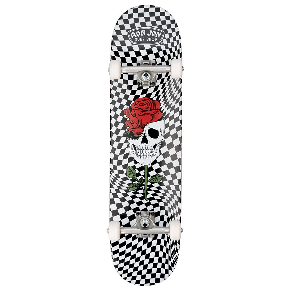 Ron Jon Skull & Rose Medium Popsicle Complete Skateboard | Ron Jon 