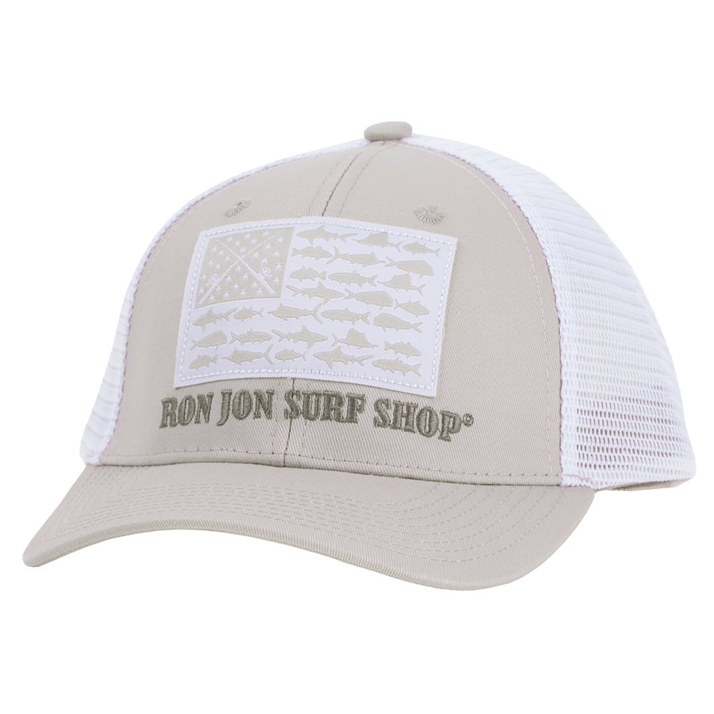 ThreadBound Outdoor Trucker Hat - Surf & Beach Design, Adjustable Snapback, Heather Grey/White