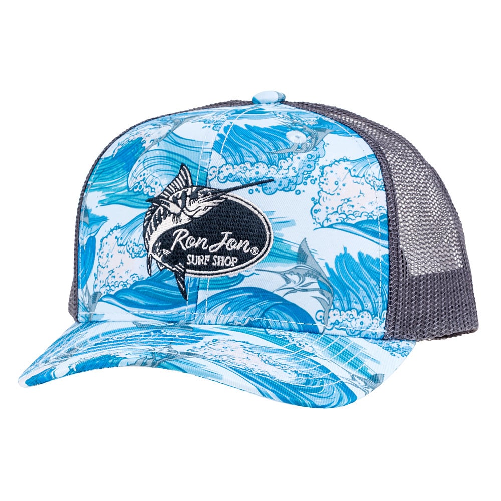 Ron Jon Fish Camo Trucker Cap Blue/Grey | Ron Jon Surf Shop