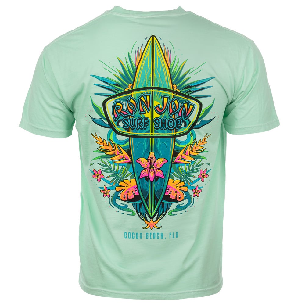 Ron Jon サーフボード ストライプデザイン希少 Ron Jon Cocoa Beach FL Surfboard Bloom Tee | Ron Jon Surf Shop