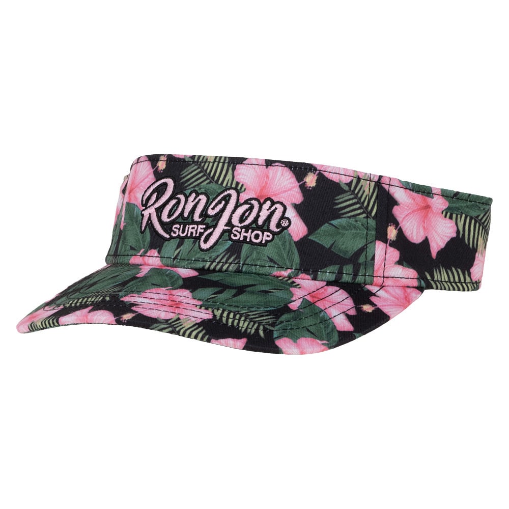Ron Jon Black and Pink Hibiscus Visor | Ron Jon Surf Shop