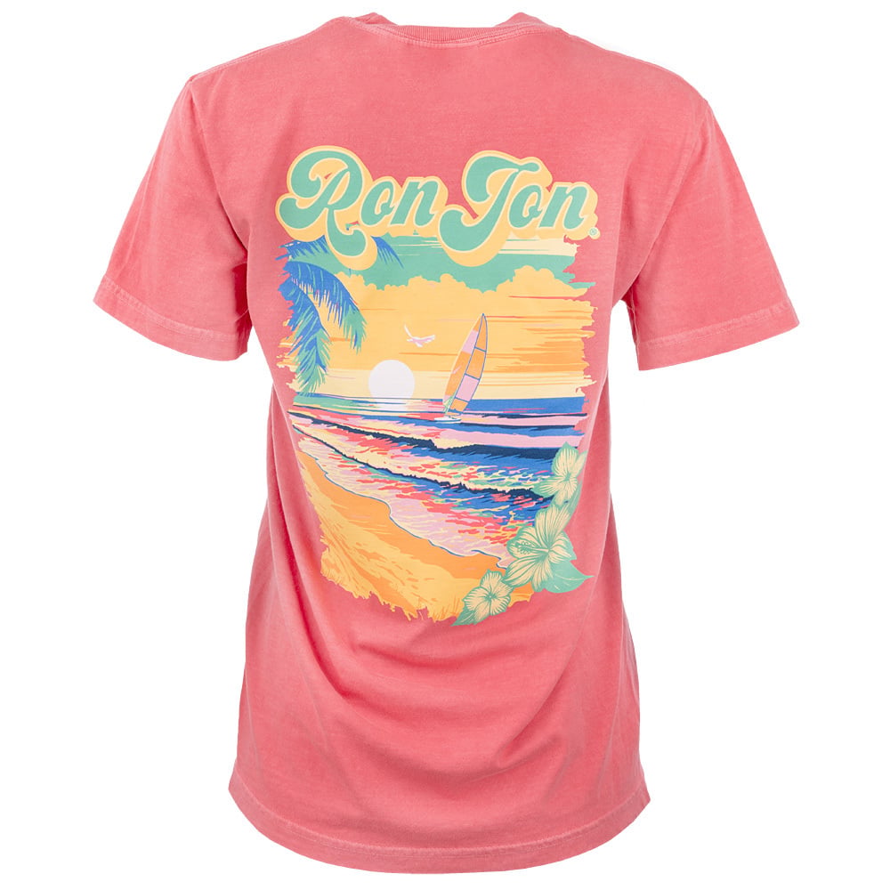 Ron Jon Women's Long Beach Island NJ Sunrise Postcard Tee | Ron