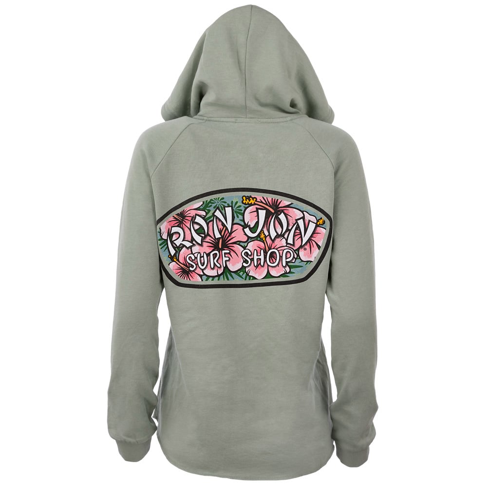Ron Jon Women's Hibiscus Badge Zip Hoodie | Ron Jon Surf Shop