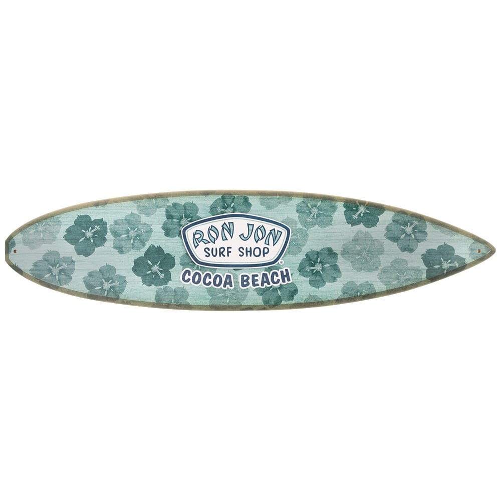 フォーリンココナッツ　ロードサイン Ron Jon Cocoa Beach FL Seafoam Hibiscus Badge Surfboard Sign | Ron