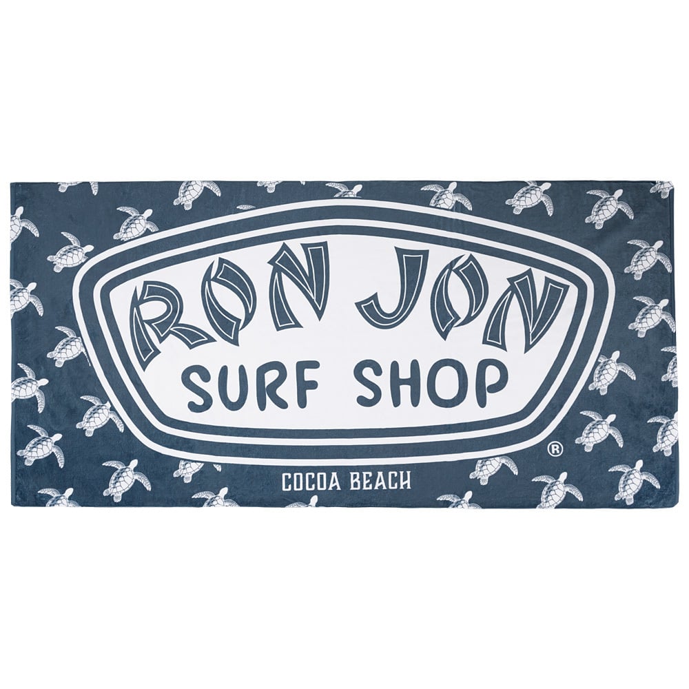 Ron Jon Cocoa Beach FL Icon Badge Navy Velour Towel 30