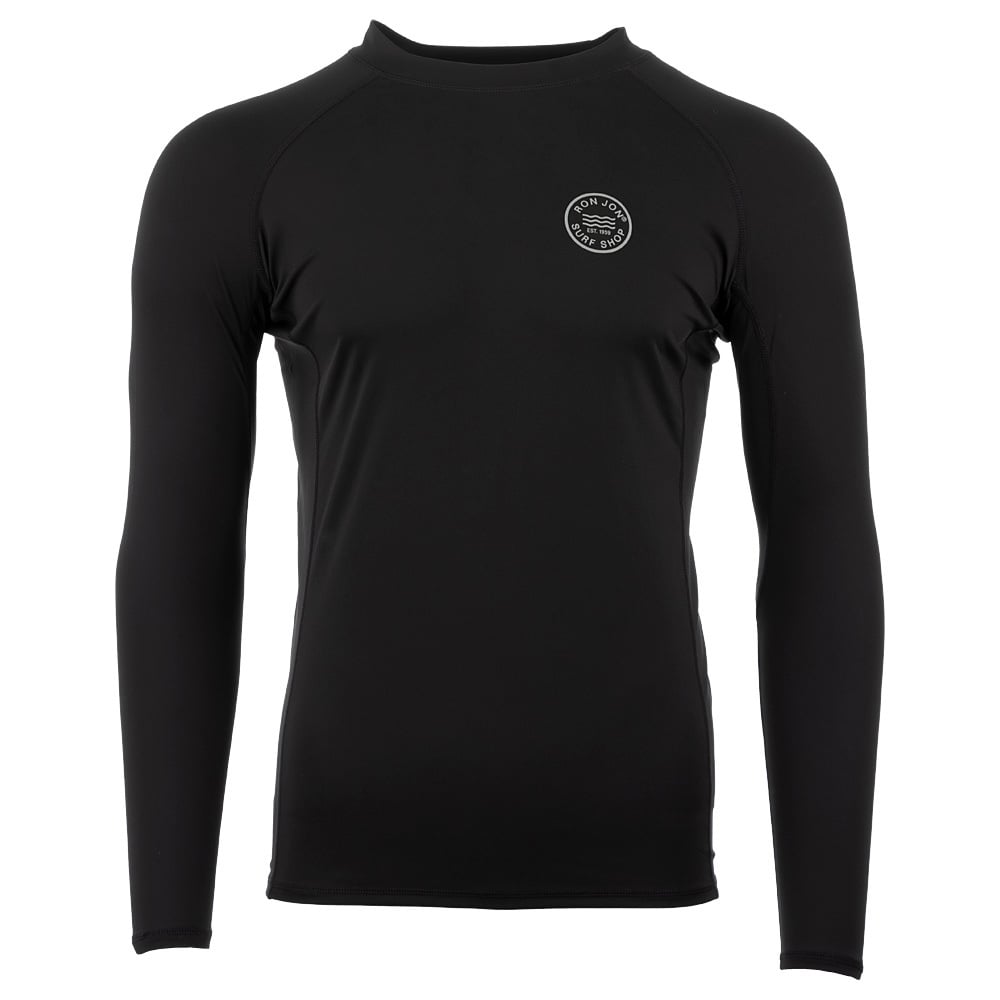 Ron Jon Men Vector Black Long Sleeve Rash Guard | Ron Jon Surf Shop