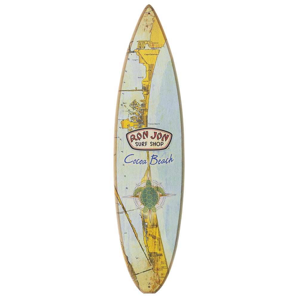 Ron Jon Cocoa Beach FL Turtle Map Wooden Sign | Ron Jon Surf Shop