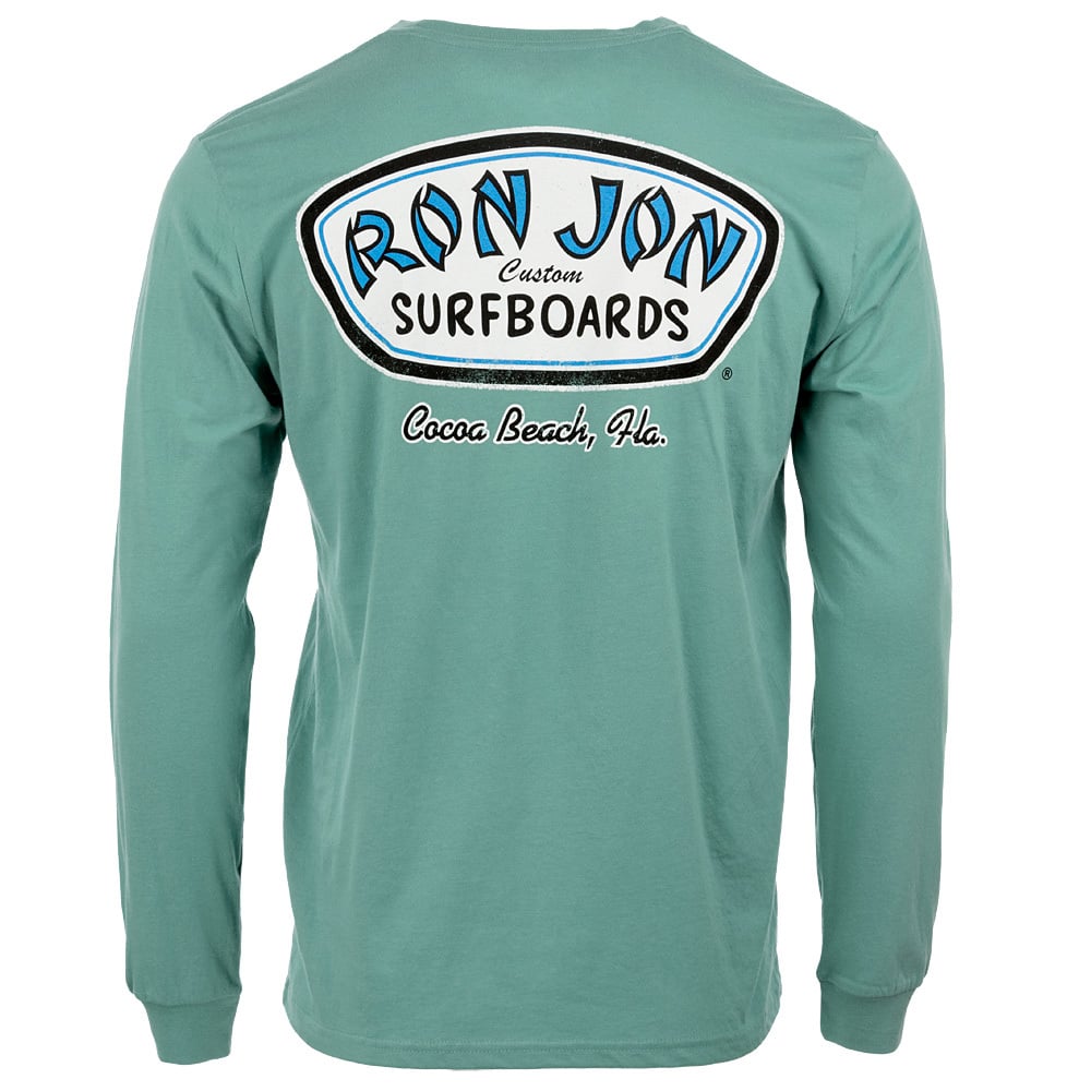 RON JON SURF SHOP 袖ロゴプリ入り 古着 ロングスリーブT Ron Jon Cocoa Beach FL Distressed Custom Surfboards V2 Long Sleeve