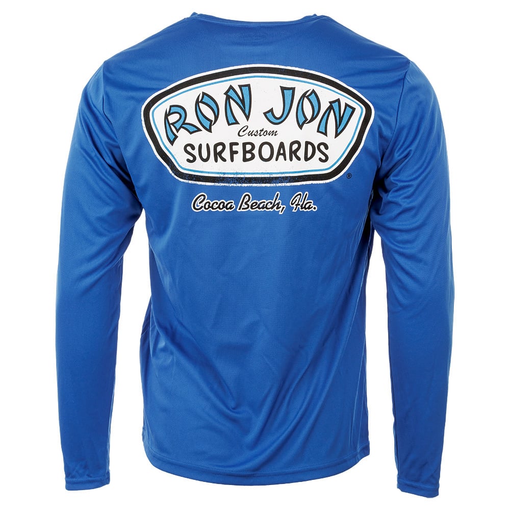 Ron Jon サーフボード ストライプデザイン希少 Ron Jon Cocoa Beach FL Distressed Custom Surfboards Long Sleeve