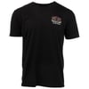Black T-shirt with a small printed Ron Jon Surf Shop logo on the left chest.