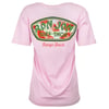 Pink t-shirt with a large Ron Jon Surf Shop, Orange Beach logo in green, red, and white on the back.