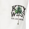 A white shirt with KEY WEST in large black letters, a palm tree graphic, and Ron Jon Surf Shop written below.