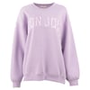 Lavender sweatshirt with RON JON text in white across the chest.