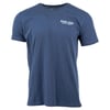 A plain blue T-shirt with a small Ron Jon Surf Shop logo on the upper left chest.
