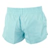 Light blue board shorts with an elastic waistband, displayed on a plain white background.
