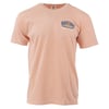Peach t-shirt with small Ron Jon Surf Shop logo on the front chest.