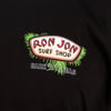 A black shirt with a Ron Jon Surf Shop logo above the text Dark Seas on a green palm leaf graphic.