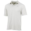 Light gray short-sleeve polo shirt with a collar and three buttons on the front.