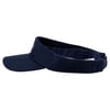 A navy blue visor with a curved brim and adjustable strap.