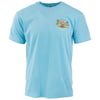 Blue short-sleeve t-shirt with a colorful Ron Jon One of a Kind logo and Cocoa Beach text on the left chest.