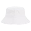 White bucket hat with a wide brim and two small ventilation holes on each side.