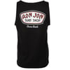 Black tank top featuring a large Ron Jon Surf Shop logo and Cocoa Beach text on the back.