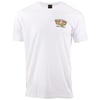 A plain white short-sleeve t-shirt with a small Ron Jon Surf Shop logo and Dark Seas text on the left chest.