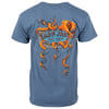 Blue T-shirt featuring a large orange octopus graphic and Ron Jon Surf Shop Cocoa Beach, FL text on the back.