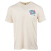 A plain white t-shirt with a small, colorful Ron Jon Surf Shop Pensacola Beach logo on the upper left chest.