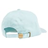Light blue baseball cap shown from the back with an adjustable strap and metal buckle.