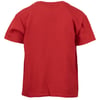 A plain red short-sleeve t-shirt shown from the back against a white background.