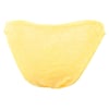 Yellow bikini bottom with daisy patterns.