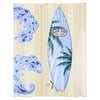 Book cover featuring a surfboard design with palm trees, two stylized ocean waves, and the Ron Jon Surf Shop logo.