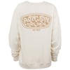 Back view of a cream sweatshirt with Ron Jon Surf Shop, Key West logo in brown on the back.