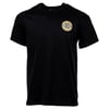 Black short-sleeve t-shirt with a small, circular Sex Wax logo on the left chest. The shirt has a crew neckline and no other visible designs.