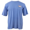 A blue T-shirt with a small Ron Jon Surf Shop logo on the left chest.