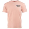 A peach T-shirt with a small Ron Jon Surf Shop Long Beach Island, NJ logo on the left chest.
