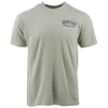 A light green T-shirt featuring a small logo with text Ron Jon Surf Shop, Ocean City, MD on the upper left.
