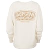 Beige sweatshirt featuring a Ron Jon Surf Shop logo with Pensacola Beach text below it on the back.