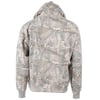 A camouflage-patterned hoodie shown from the back, featuring a hood and long sleeves.