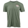 Green T-shirt featuring a small Ron Jon Surf Shop logo on the upper left chest.