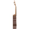 Side view of an acoustic ukulele showing the neck, tuning pegs, and wooden body against a white background.